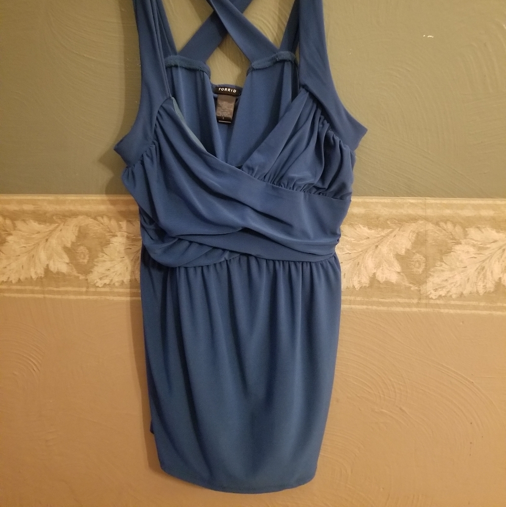 Torrid teal criss-cross back blouse Size 22